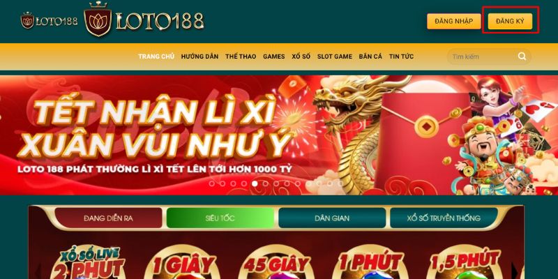 Truy cập vào web để bắt đầu đăng ký Loto188